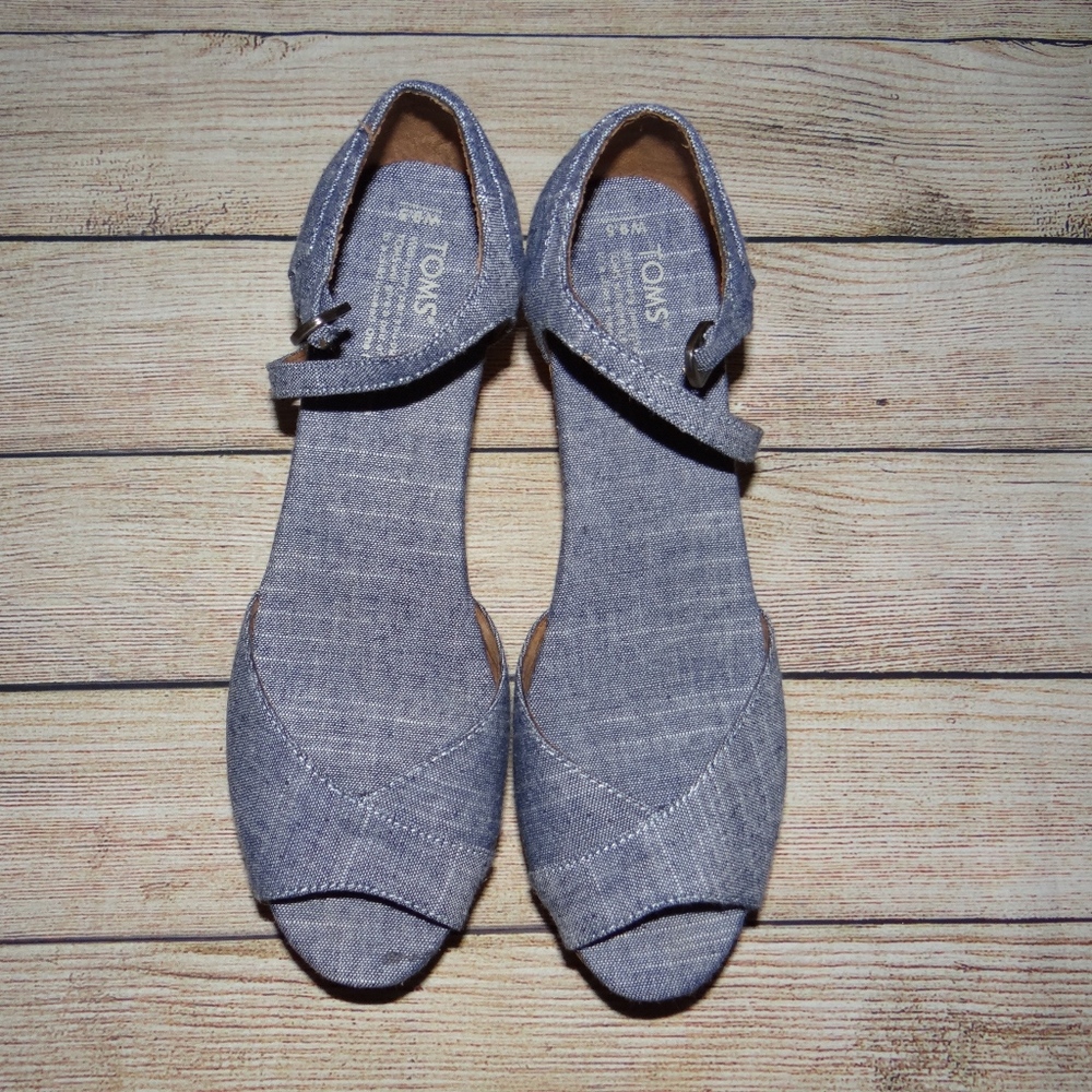 Toms Platform Wedges Chambray